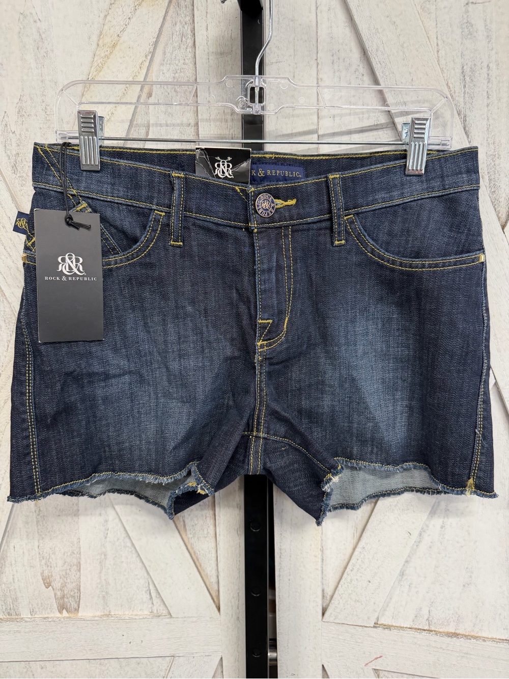 Rock & Republic Dark Indigo Denim Cutoff Shorts Huntressed